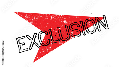 Exclusion rubber stamp. Grunge design with dust scratches. Effects can be easily removed for a clean, crisp look. Color is easily changed.