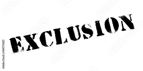 Exclusion rubber stamp. Grunge design with dust scratches. Effects can be easily removed for a clean, crisp look. Color is easily changed.