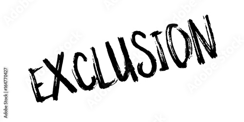 Exclusion rubber stamp. Grunge design with dust scratches. Effects can be easily removed for a clean, crisp look. Color is easily changed.