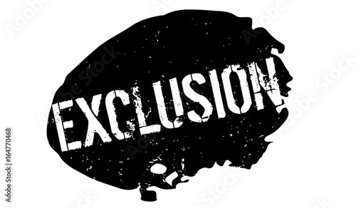 Exclusion rubber stamp. Grunge design with dust scratches. Effects can be easily removed for a clean, crisp look. Color is easily changed.