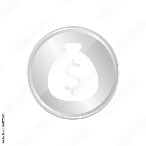 Silberne Münze - Geld - Dollar - Finanzen