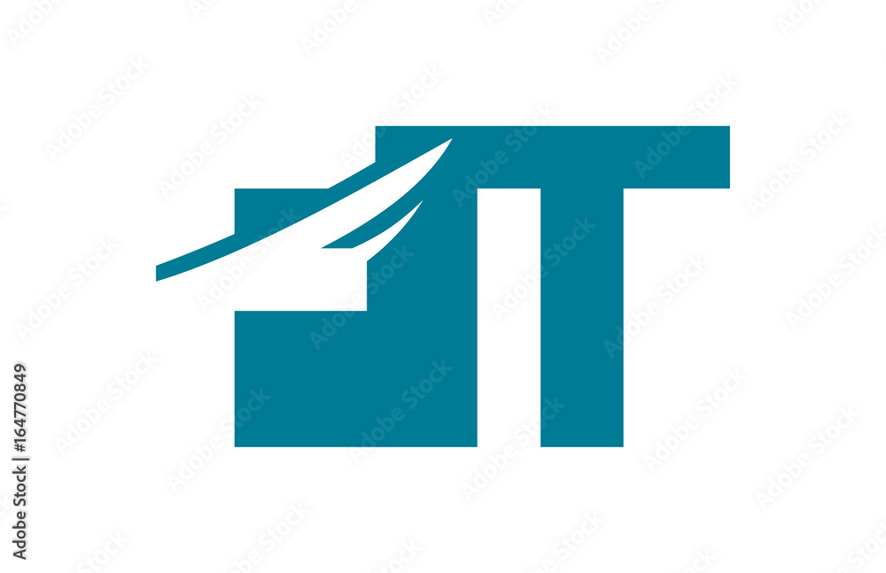 FT Negative Space Square Swoosh Letter Logo FT Negative Space Square Swoosh Letter Logo