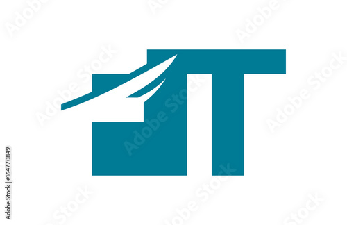 FT Negative Space Square Swoosh Letter Logo