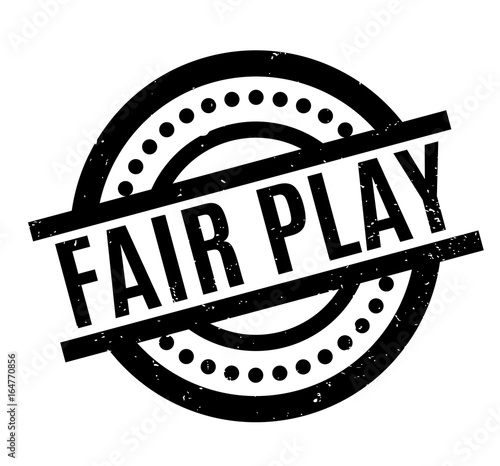 Fair Play rubber stamp. Grunge design with dust scratches. Effects can be easily removed for a clean, crisp look. Color is easily changed.