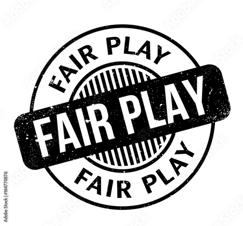 Fair Play rubber stamp. Grunge design with dust scratches. Effects can be easily removed for a clean, crisp look. Color is easily changed.