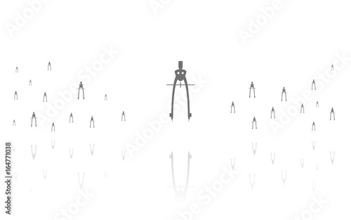 Zirkel Reflektierend Weiss