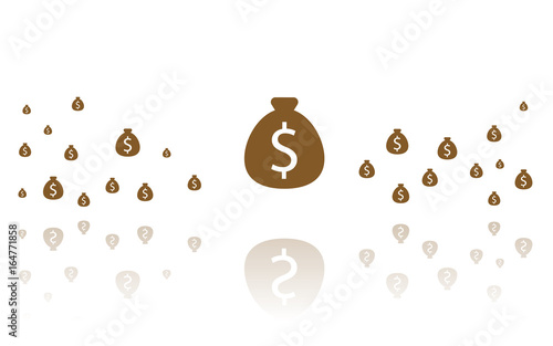 Geldsack Dollar Reflektierend Weiss