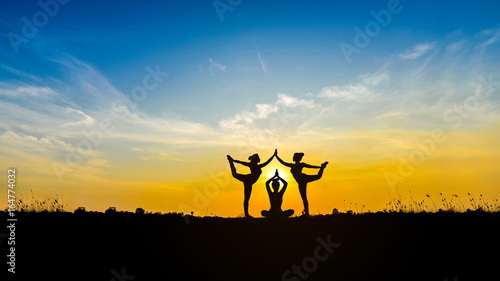 women do Yoga outdoor