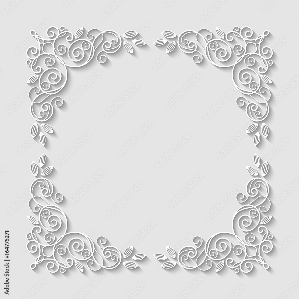 Abstract decorative 3d floral frame. Vector Illustration Abstract decorative 3d floral frame. Vector Illustration