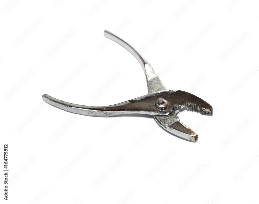 Old pliers isolated on white background Old pliers isolated on white background