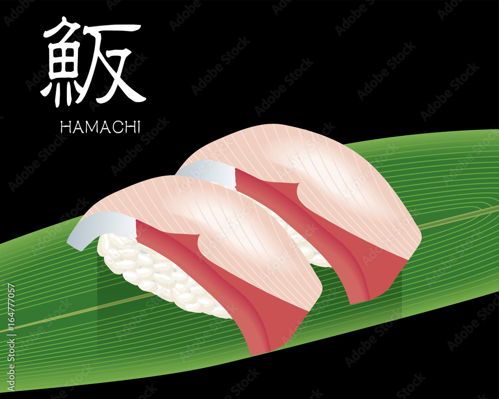 ハマチ ブリ の寿司のリアルイラスト 握り寿司 Stock ベクター Adobe Stock ハマチ ブリ の寿司のリアルイラスト 握り寿司 Stock ベクター Adobe Stock