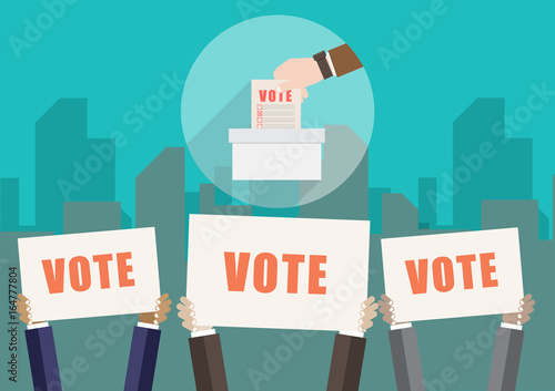 Voting concept in flat style -Vote paper, democracy concept