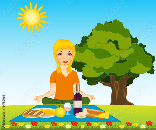 Morning meal on nature