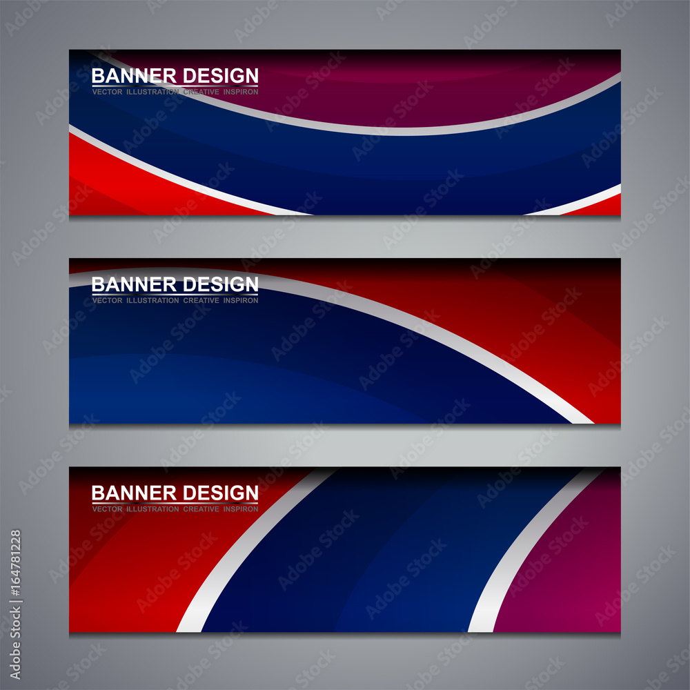 Fototapeta premium Abstract banner design background for website headers, vector illustration
