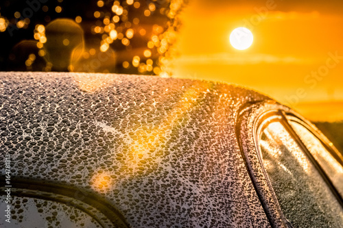 Obraz na plátně Car Detailing Sunset Beading