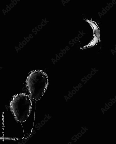 Two Water Balloons in Moonlight