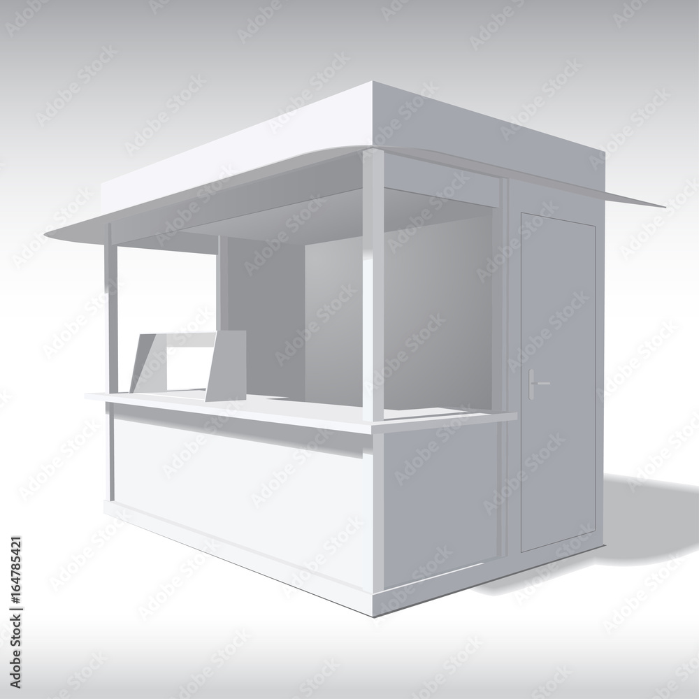 Vector illustration of a shopping pavilion for street trading. Template for presentation Vector illustration of a shopping pavilion for street trading. Template for presentation