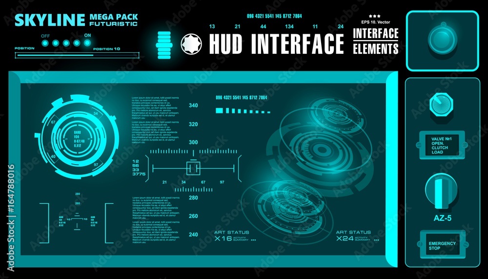Futuristic virtual graphic touch user interface, HUD Futuristic virtual graphic touch user interface, HUD