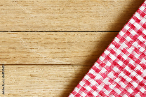 Tablecloth on the wooden table./Tablecloth on the wooden table 