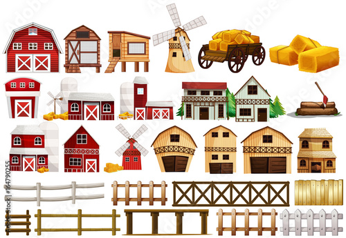 Fotografia Different design of barns and fences