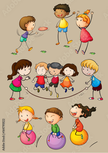 Happy children playing games