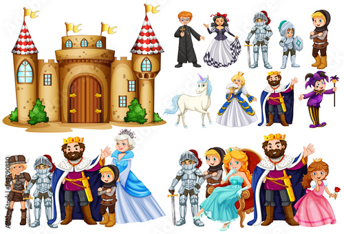 Fairytale characters and castle building