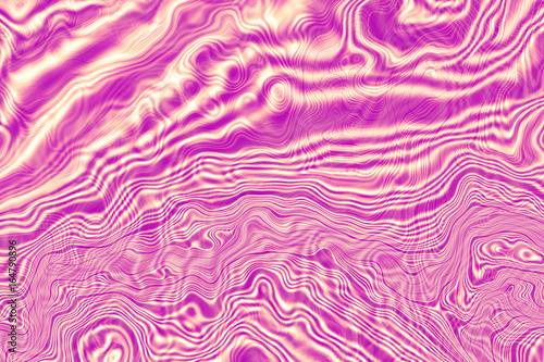Abstract colorful chaotic purple and orange waves. Digital fractal art. 3D rendering.