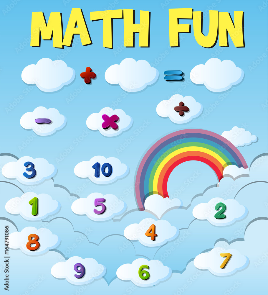 Poster design with numbers and signs Poster design with numbers and signs