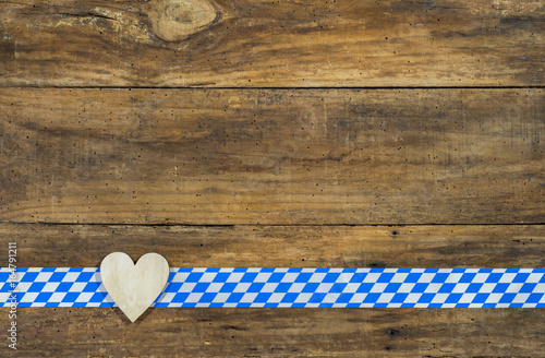 Bayern Hintergrund Bayerisch Holz Herz Raute Blau-Weiß Traditionell photo