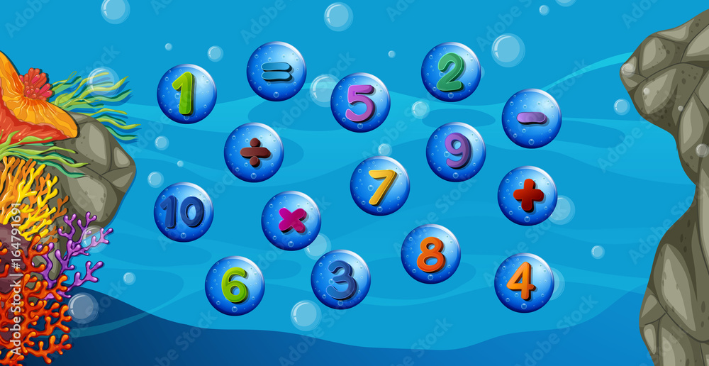 Counting numbers with underwater background Counting numbers with underwater background