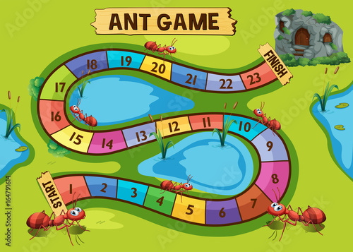 Game template with ant colony in background