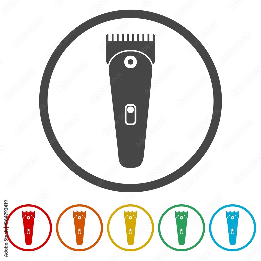 Hair clipper icons set - Illustration Hair clipper icons set - Illustration