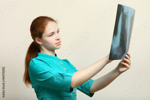 nurse with x-ray