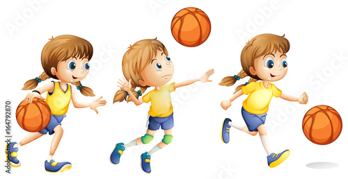 Fototapeta Girl playing different sports
