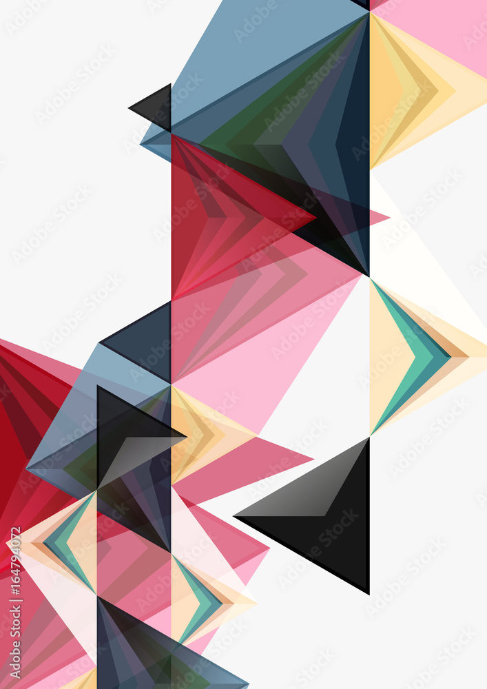 Triangular low poly vector a4 size geometric abstract template Triangular low poly vector a4 size geometric abstract template
