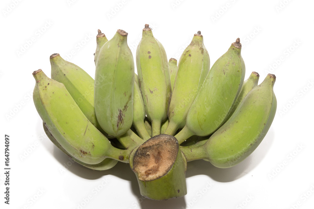 green banana islated on white green banana islated on white