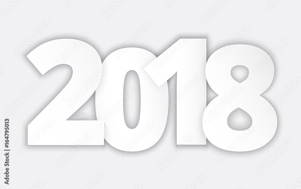 Happy 2018 new year. Vector paper illustration EPS10. Happy 2018 new year. Vector paper illustration EPS10.