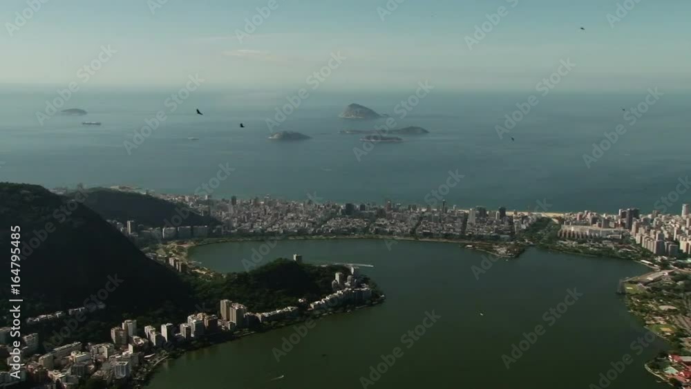 Pan across of Rio de Janeiro from Corcovado mountain, Brazil Pan across of Rio de Janeiro from Corcovado mountain, Brazil