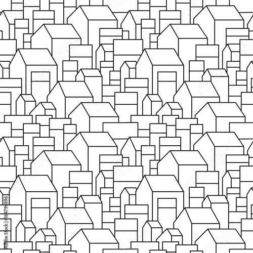 Unusual background with little town or village. Grable residential houses.