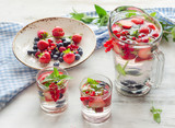 Infused water with fresh berries.