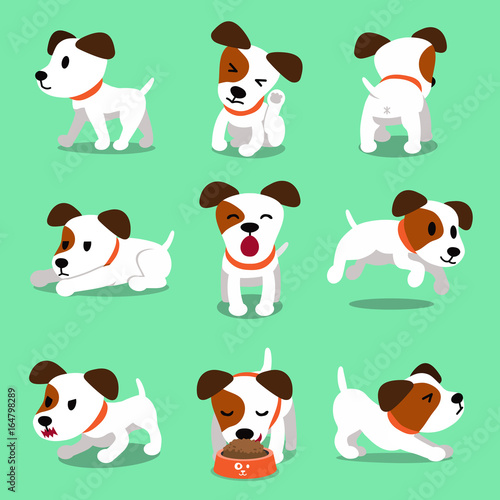 Cartoon character jack russell terrier dog poses