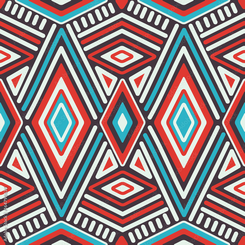 Obraz premium Vector Seamless Ethnic Pattern