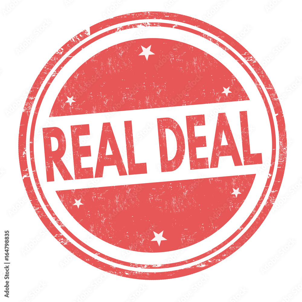 The Real Deal Red Grunge Stamp Authentic Original Approved Legit Stock  Illustration