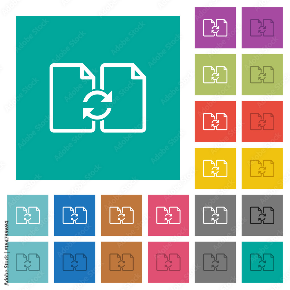 Swap documents square flat multi colored icons Swap documents square flat multi colored icons
