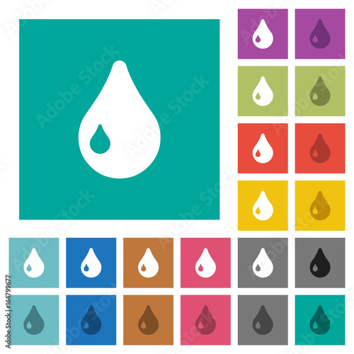 Drop square flat multi colored icons