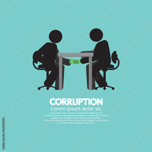 Black Symbol Of Two Men In Corruption Concept Vector Illustration