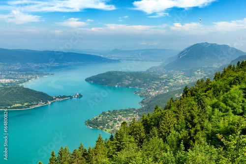 View of the Annecy lake in the french Alps