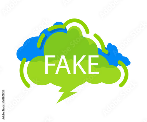 Fake speech bubble with expression text. Most commonly used replica label, dialog sticker isolated on white background vector illustration.