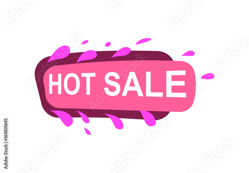 Hot sale speech bubble for retail promotion. Most commonly used replica label, marketing sticker isolated vector illustration.