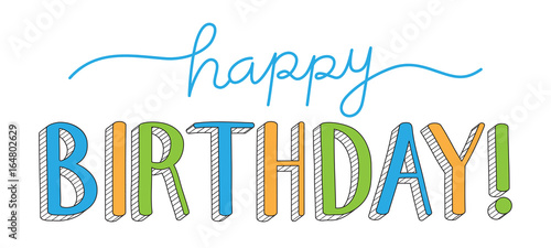 "HAPPY BIRTHDAY" Hand Lettering Banner 
